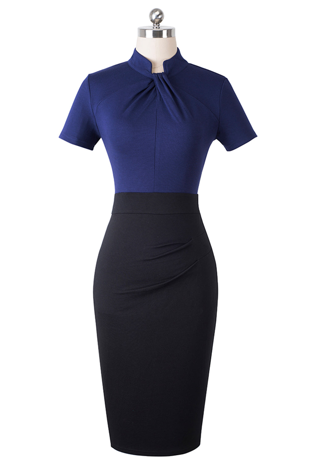 Editor's Choice: Shirlyn's Classic Elegance: Round Neck Short Sleeve Pencil Dress