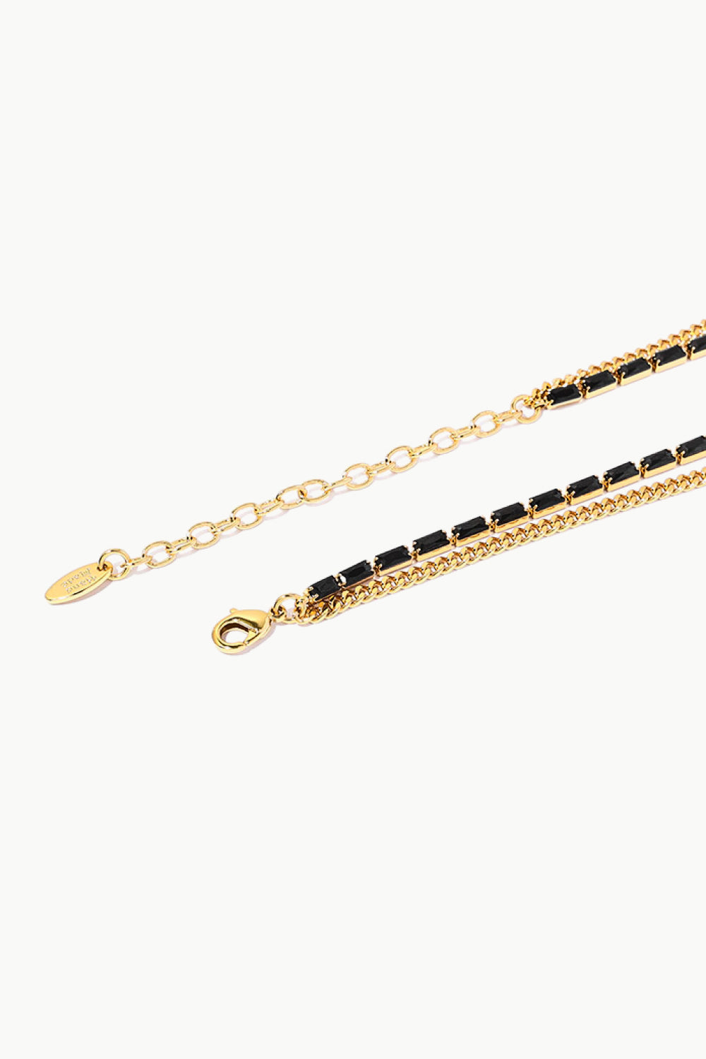 18K Gold-Plated Zircon Double-Layered Necklace - SHIRLYN.CO