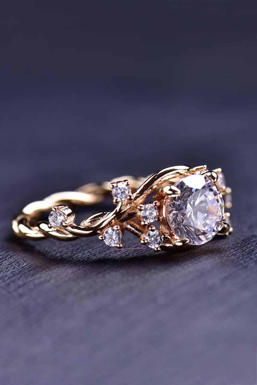 18K Gold-Plated 1 Carat Moissanite Ring - SHIRLYN.CO