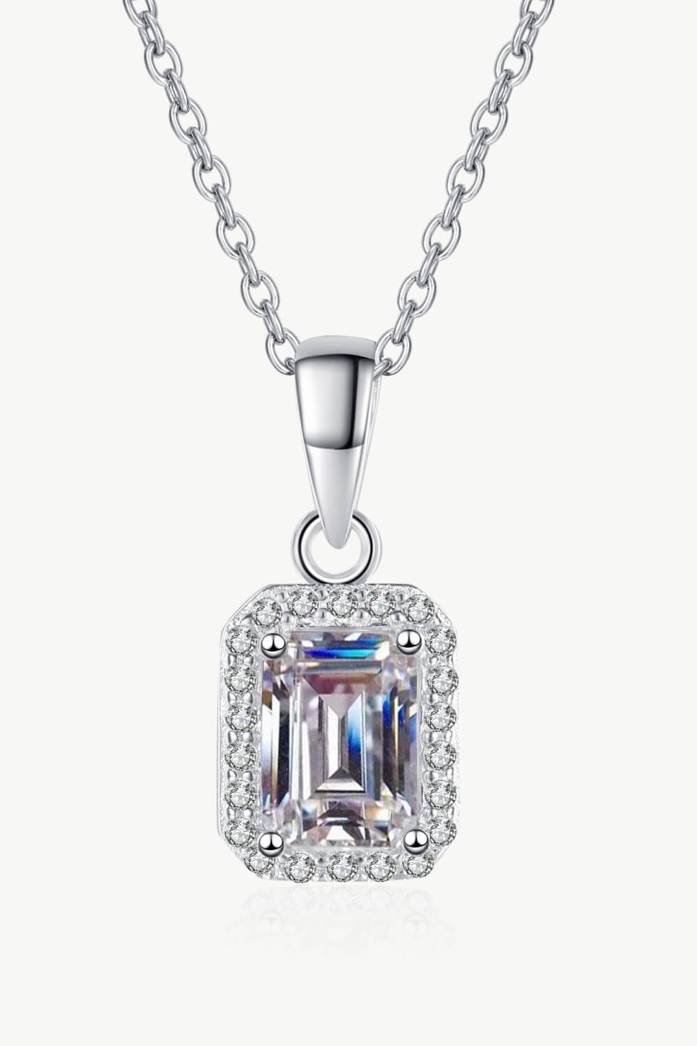 Square Moissanite Pendant Chain Necklace - SHIRLYN.CO