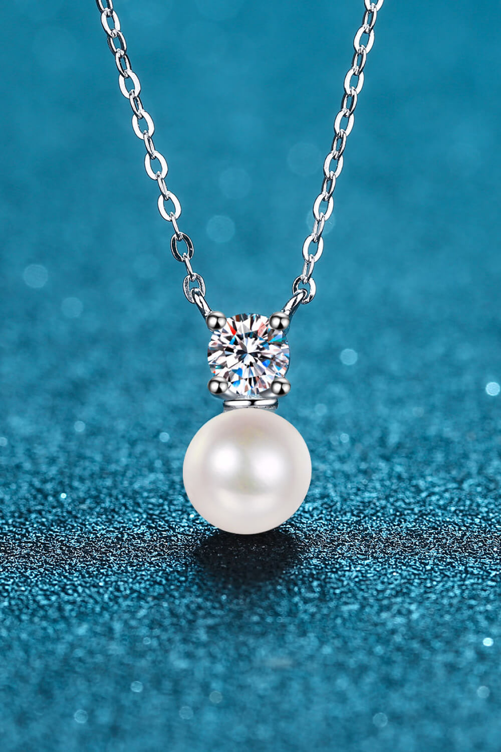 925 Sterling Silver Freshwater Pearl Moissanite Necklace - SHIRLYN.CO