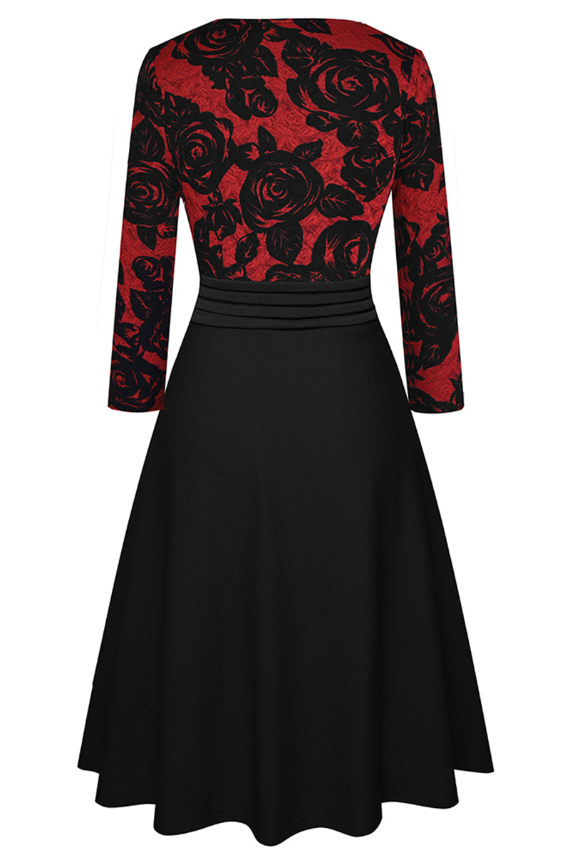 Editor's Choice: Shirlyn's Elegance in Lace: V-Neck Knee-Length Dress with Delicate Details