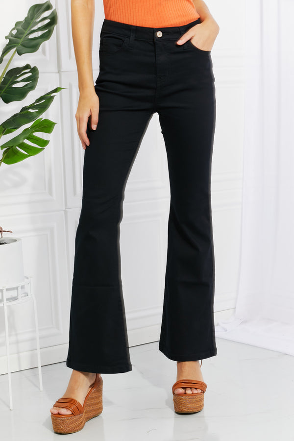 Zenana Clementine Full Size High-Rise Bootcut Jeans in Black - SHIRLYN.CO