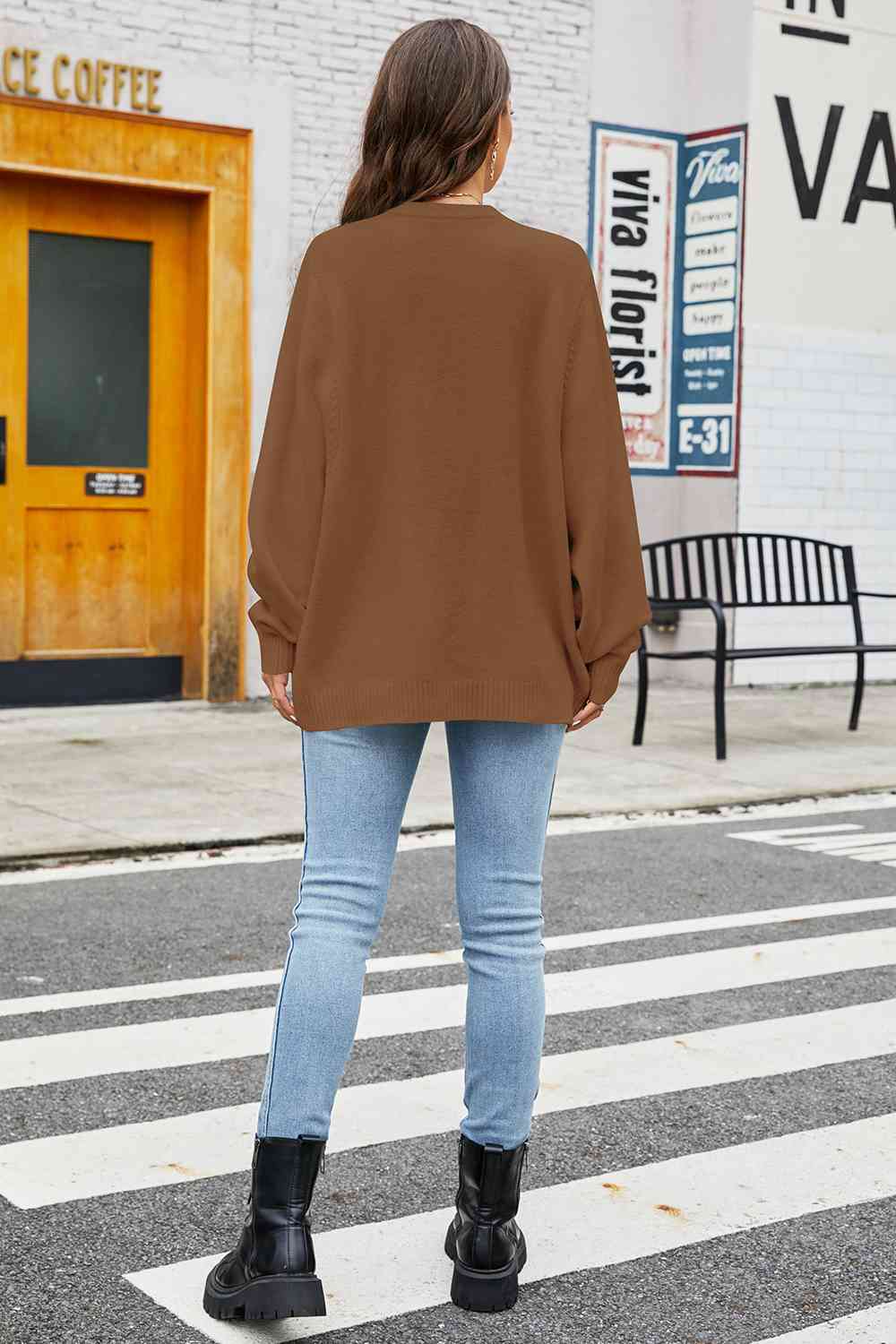 Round Neck  Long Sleeve Sweater