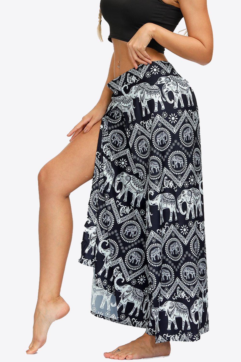 Split Wide Leg Long Pants - SHIRLYN.CO