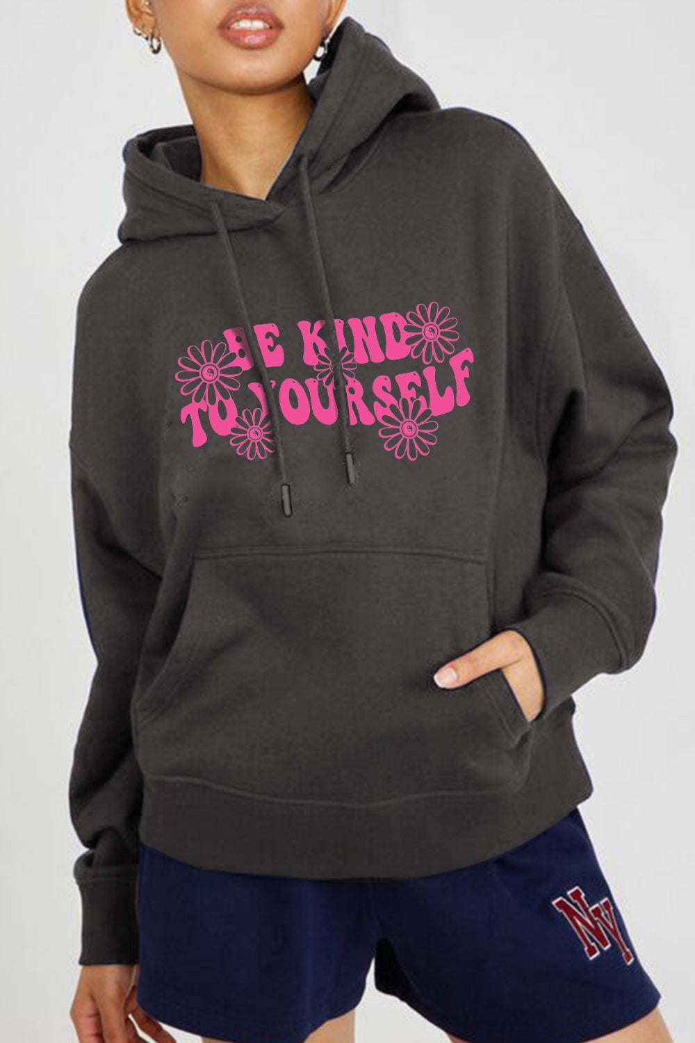 Simply Love Full Size BE KIND TO YOURSELF Graphic Hoodie - SHIRLYN.CO