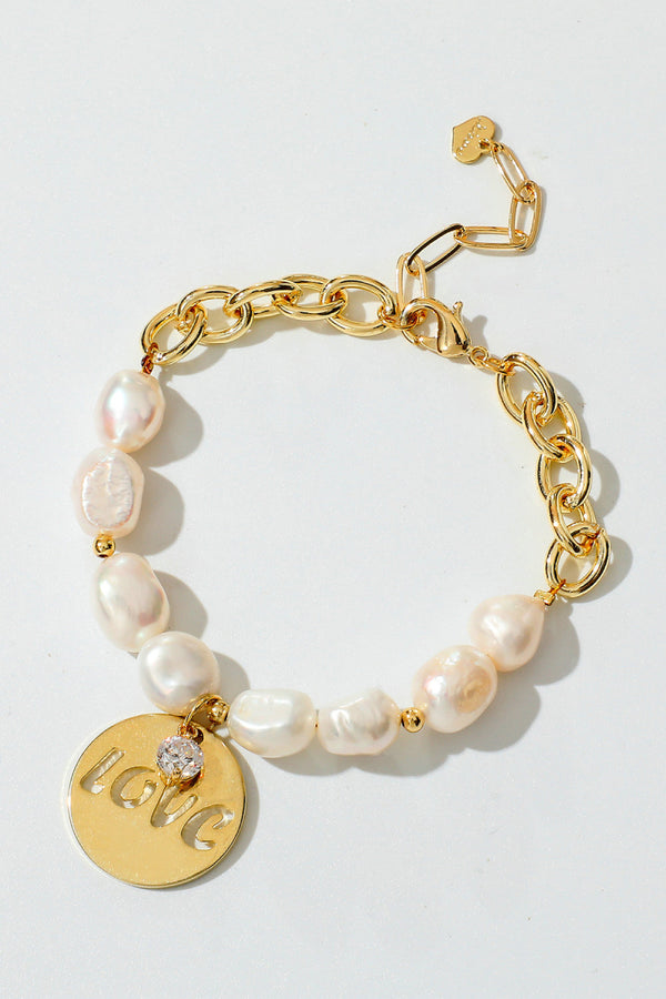 LOVE Freshwater Pearl Bracelet - SHIRLYN.CO