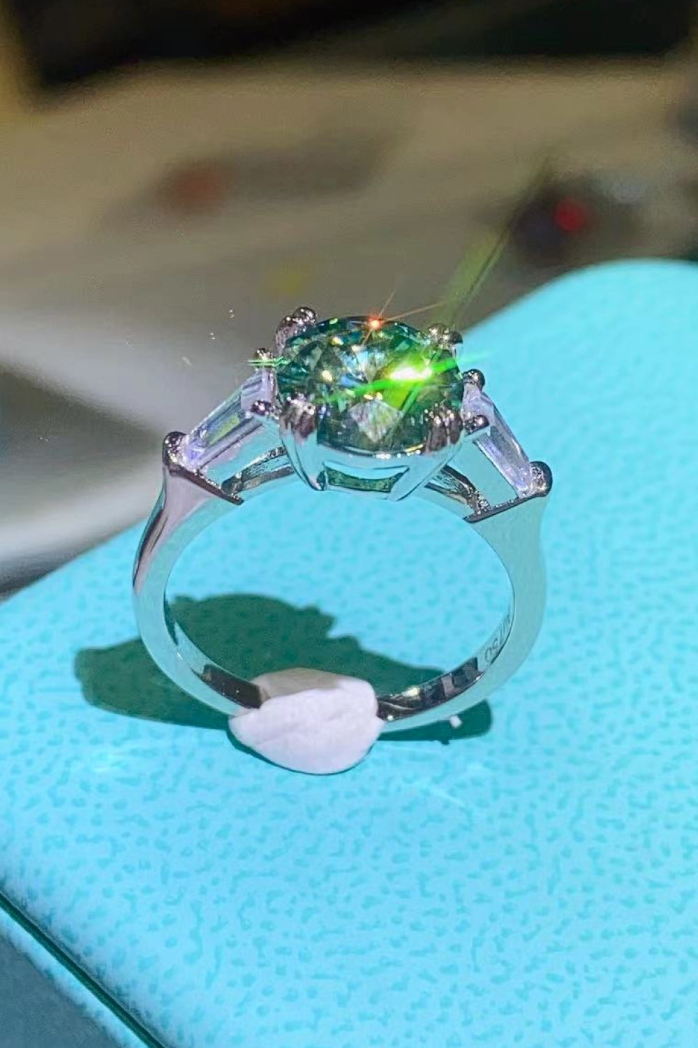 2 Carat Moissanite Emerald Green 925 Sterling Silver Ring - SHIRLYN.CO