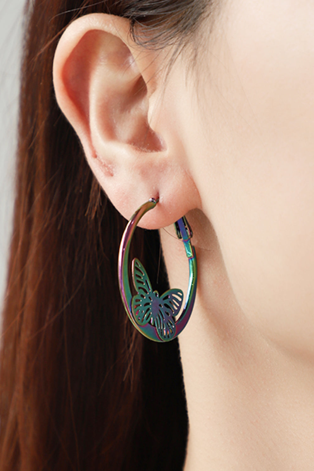 Multicolored Butterfly Huggie Earrings - SHIRLYN.CO