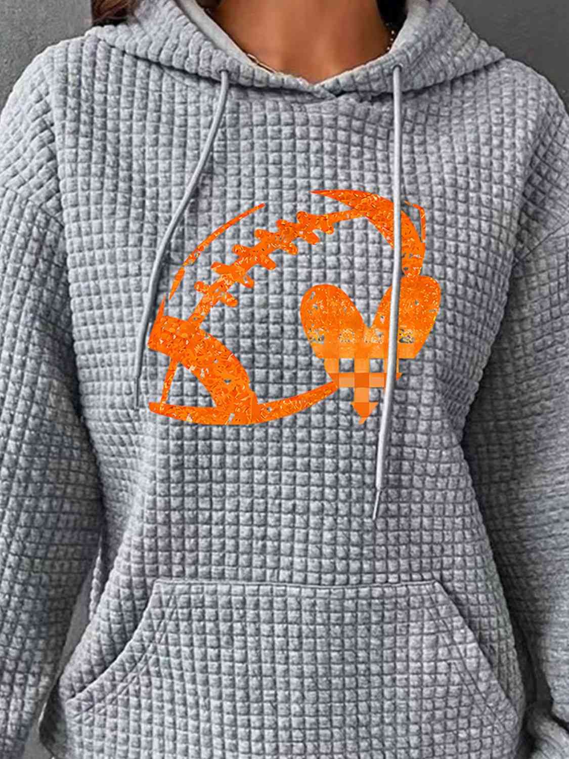 Full Size Football Graphic Drawstring Hoodie