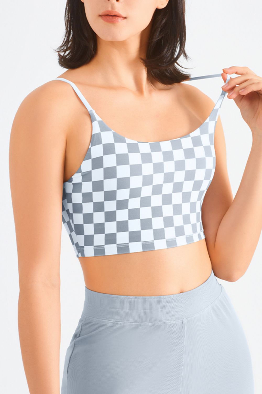 Breathable Checkered Sports Bra - SHIRLYN.CO