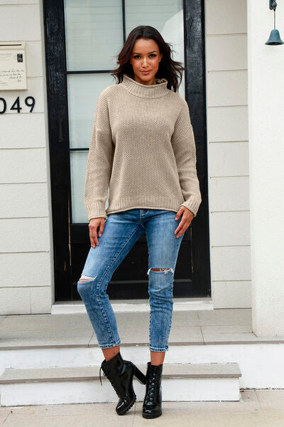 Mock Neck Long Sleeve Sweater