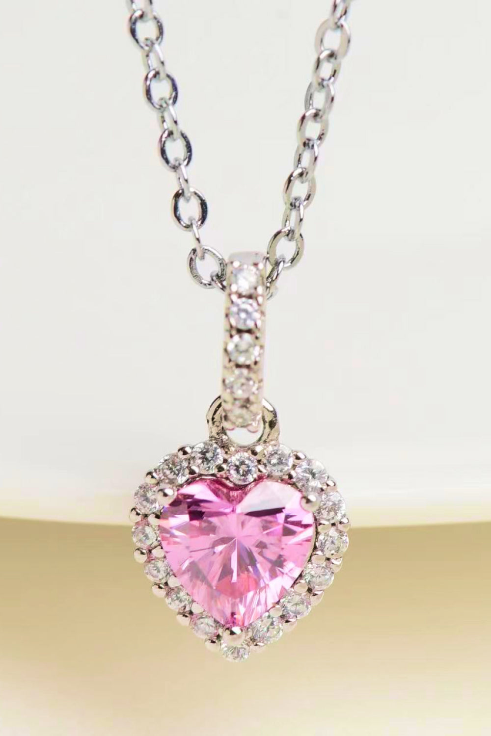 1 Carat Moissanite Heart Pendant Necklace - SHIRLYN.CO