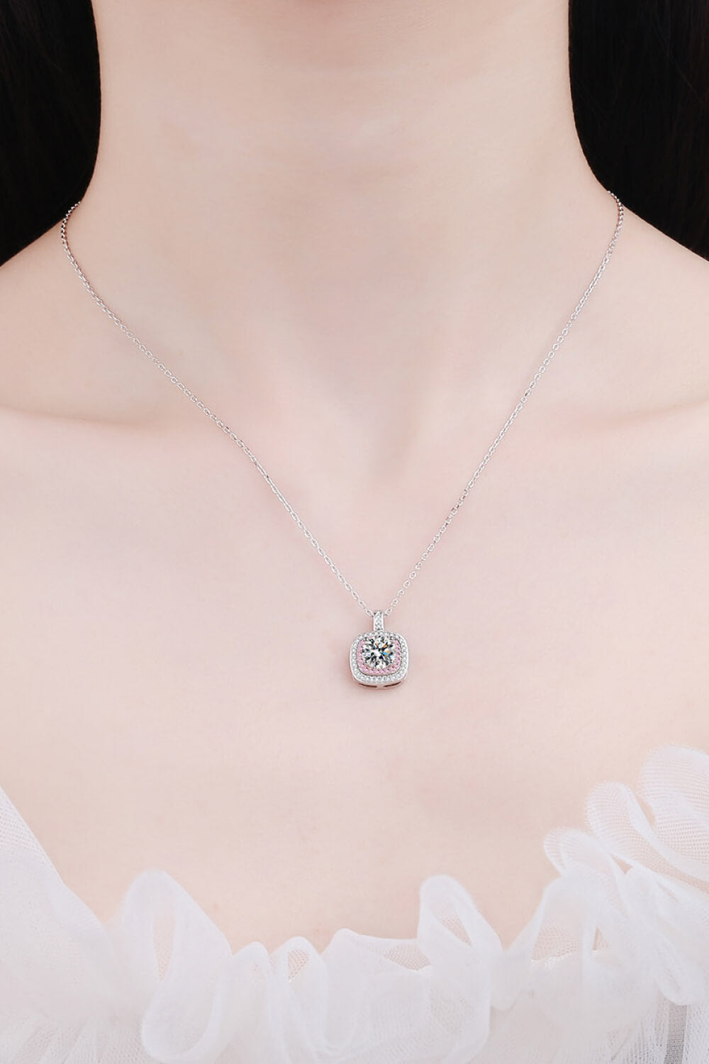 Moissanite Geometric Pendant Necklace - SHIRLYN.CO