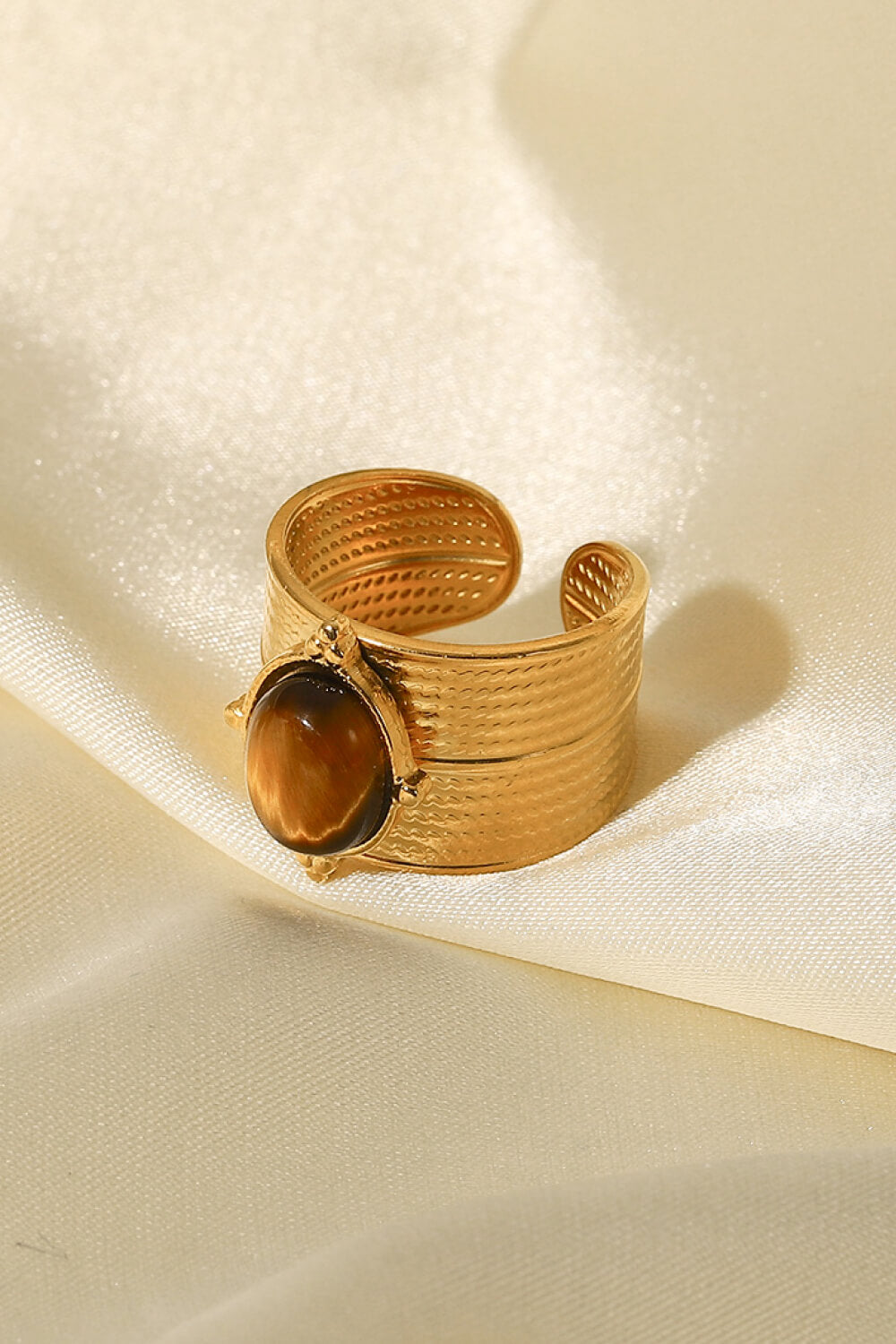 18K Gold-Plated Wide Open Ring - SHIRLYN.CO