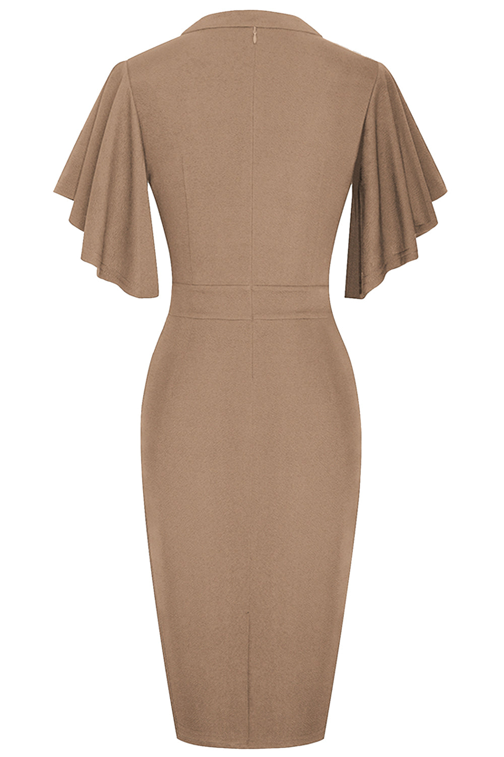 Editor's Choice: Shirlyn's Graceful Flutter Notch Sleeve Pencil Dress