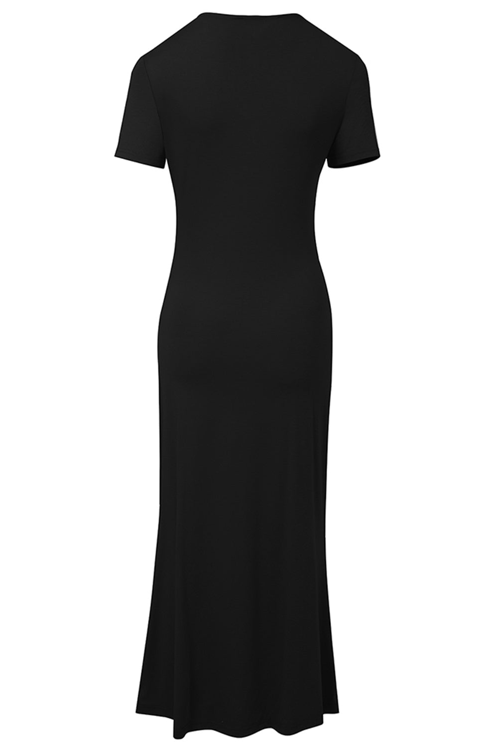 Editor's Choice: Shirlyn's Charm: Asymmetrical Neck Short Sleeve Midi Dress