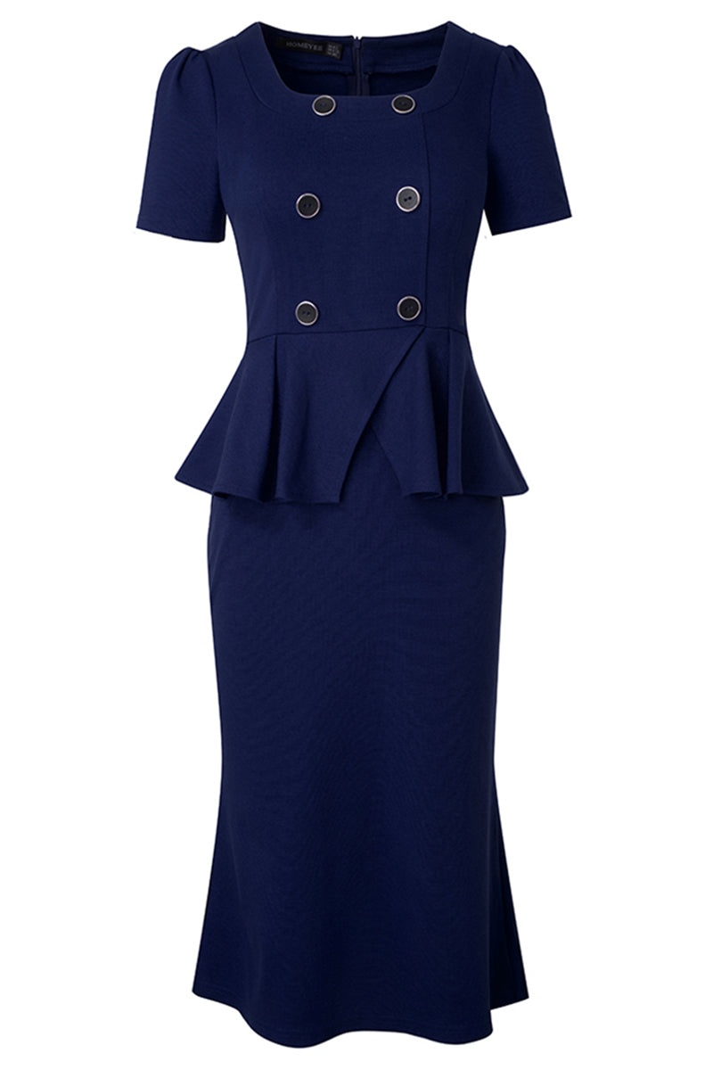 Editor's Choice: Shirlyn's Square Neck Short Sleeve Pencil Dress: Timeless Elegance