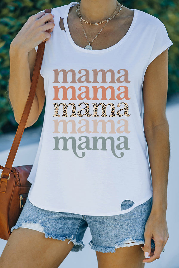 MAMA Graphic Cutout Tee - SHIRLYN.CO