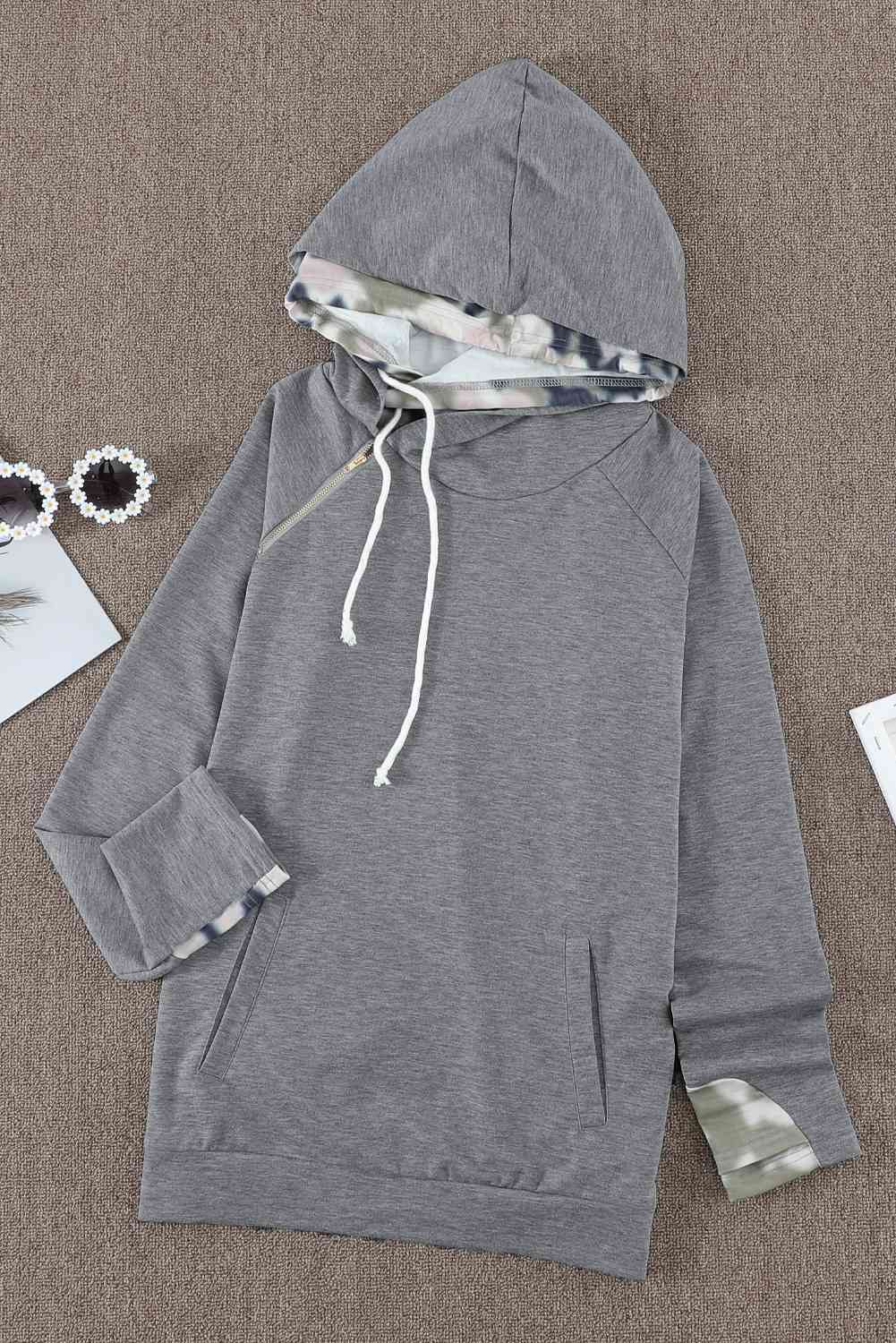 Side Zip Sweatshirt with Front Pocket