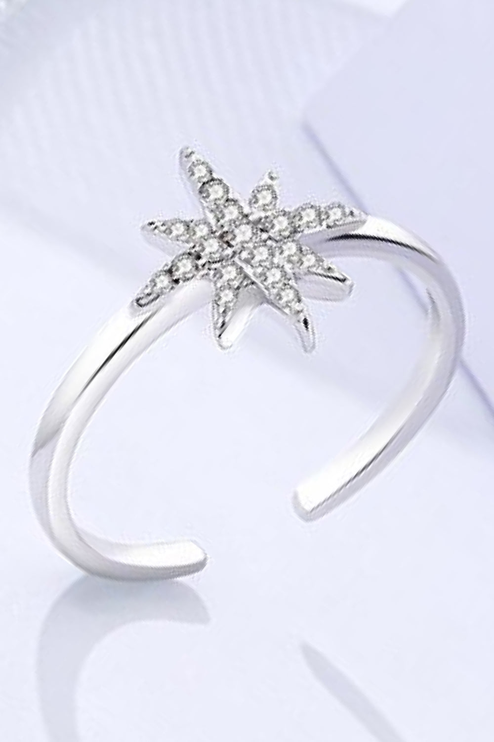 Cubic Zirconia Star Open Ring - SHIRLYN.CO