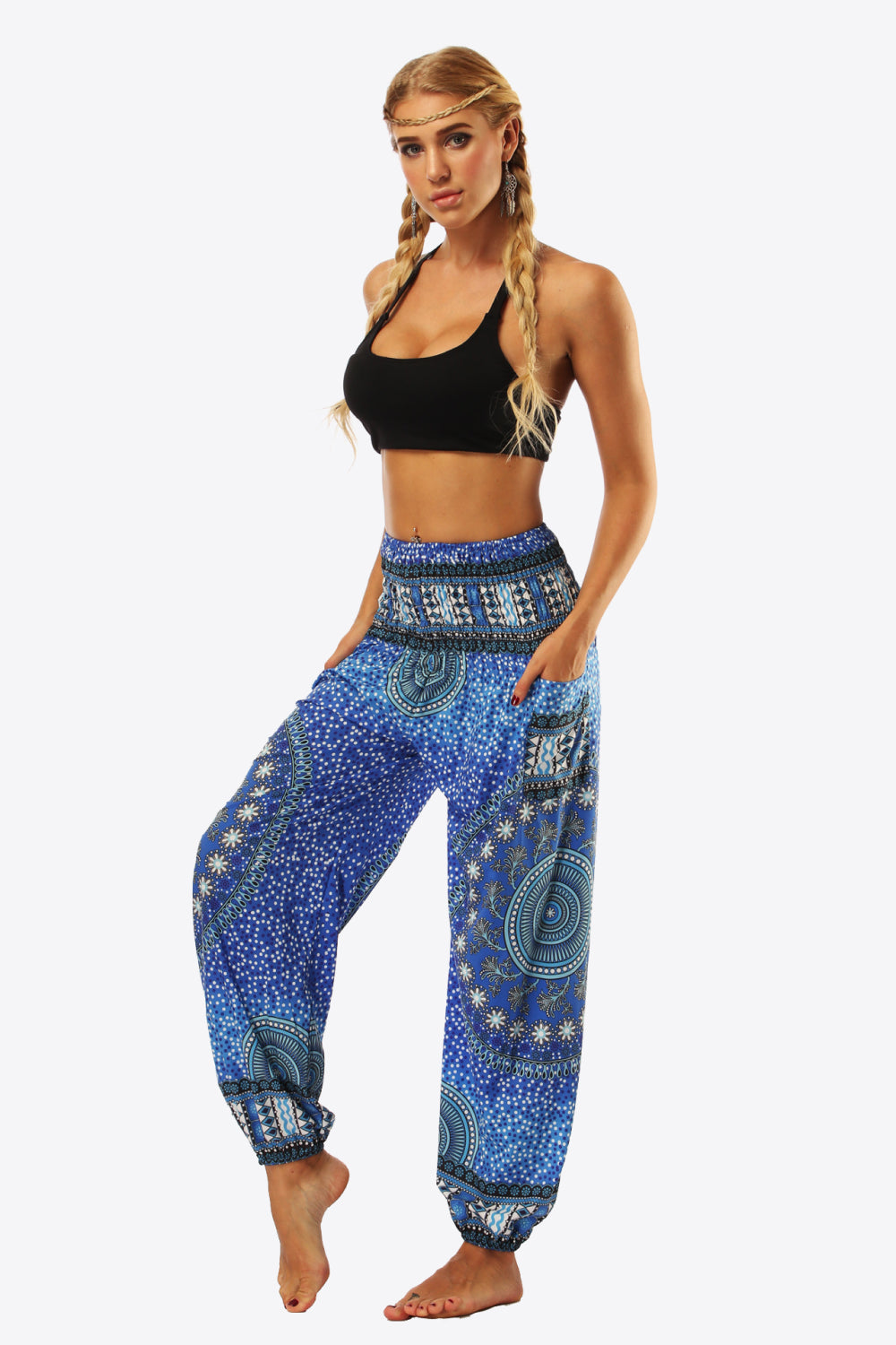 Printed High-Waist Pants - SHIRLYN.CO