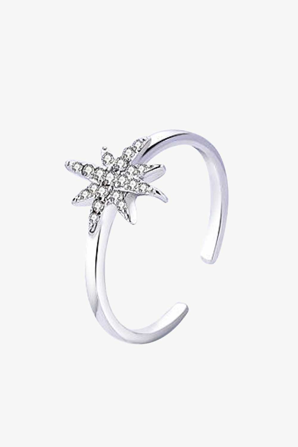 Cubic Zirconia Star Open Ring - SHIRLYN.CO