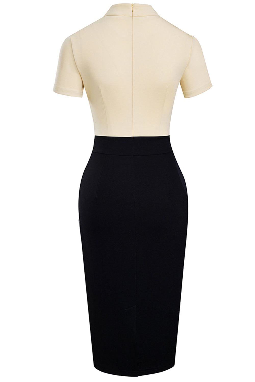 Editor's Choice: Shirlyn's Classic Elegance: Round Neck Short Sleeve Pencil Dress