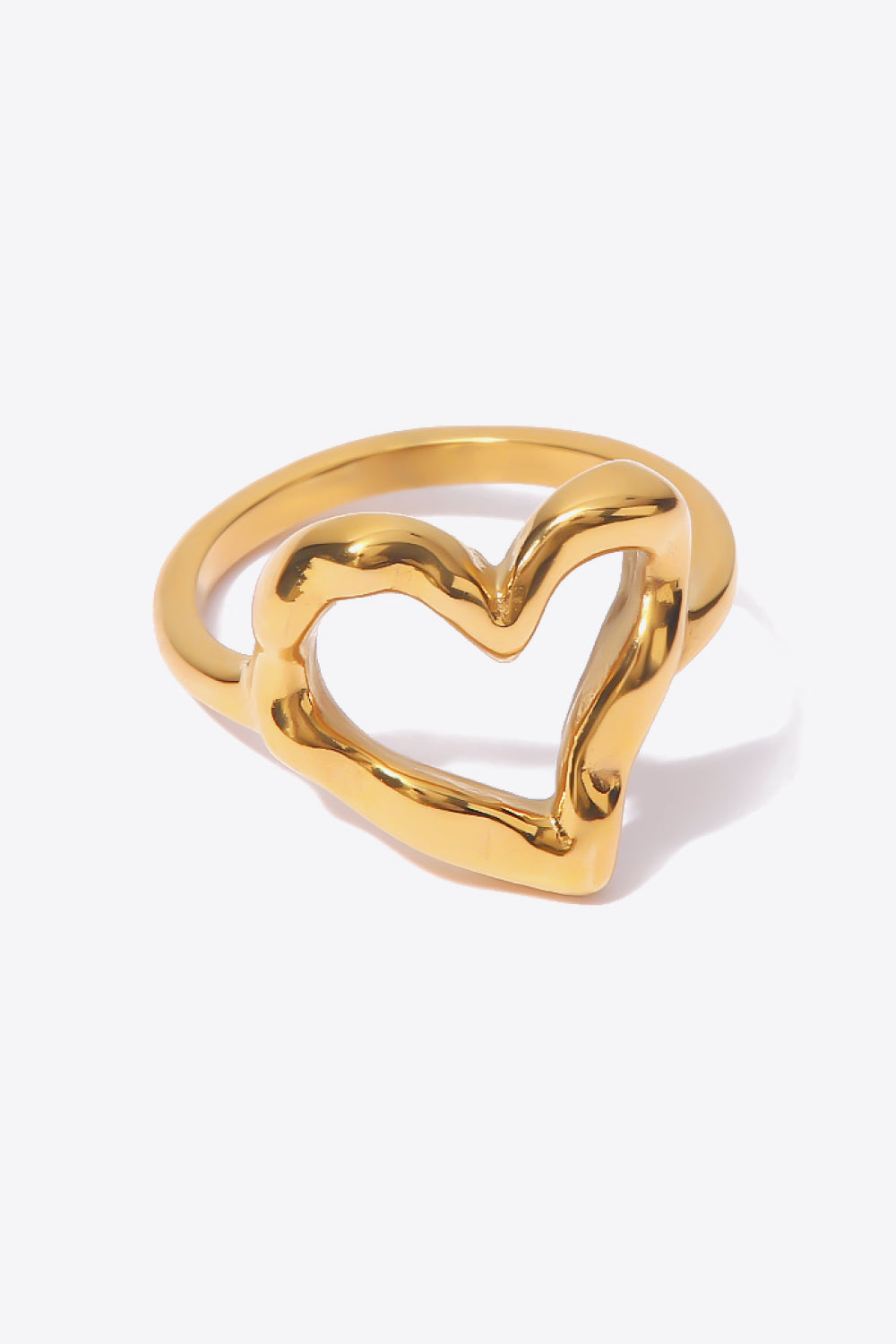 18K Gold Plated Heart-Shaped Ring - SHIRLYN.CO