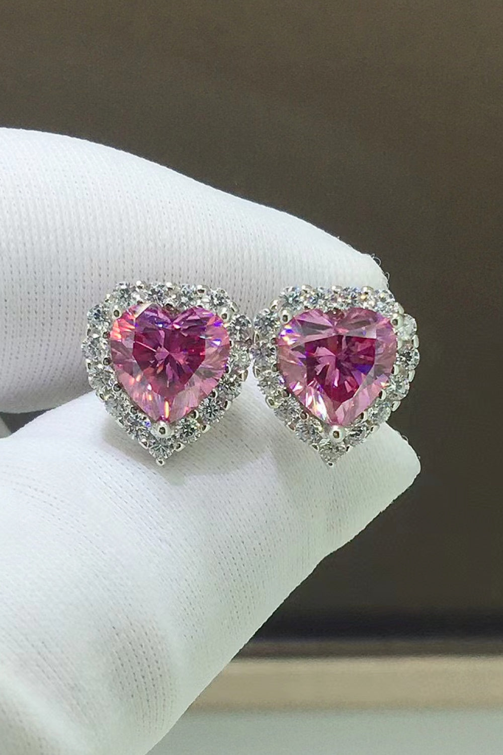 2 Carat Moissanite Heart-Shaped Earrings - SHIRLYN.CO