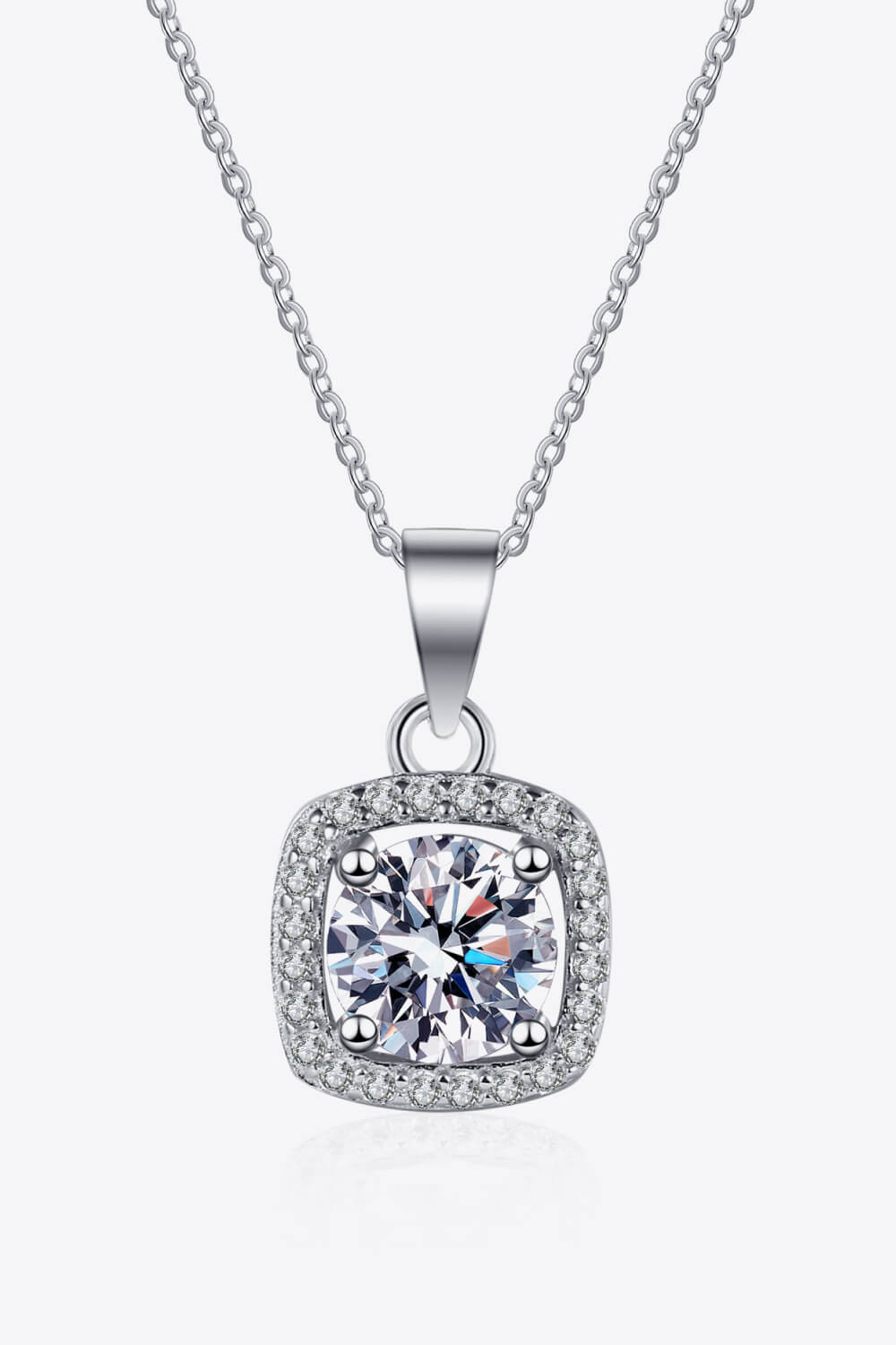 Moissanite Square Pendant Chain Necklace - SHIRLYN.CO