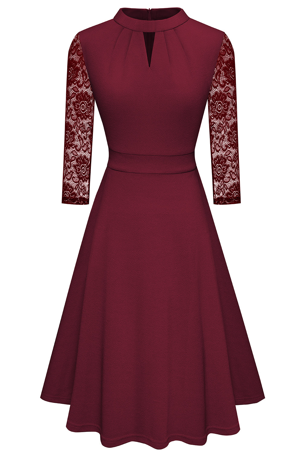 Editor's Choice: Shirlyn's Elegance Enhanced: Cutout Three-Quarter Sleeve Dress with Round Neck