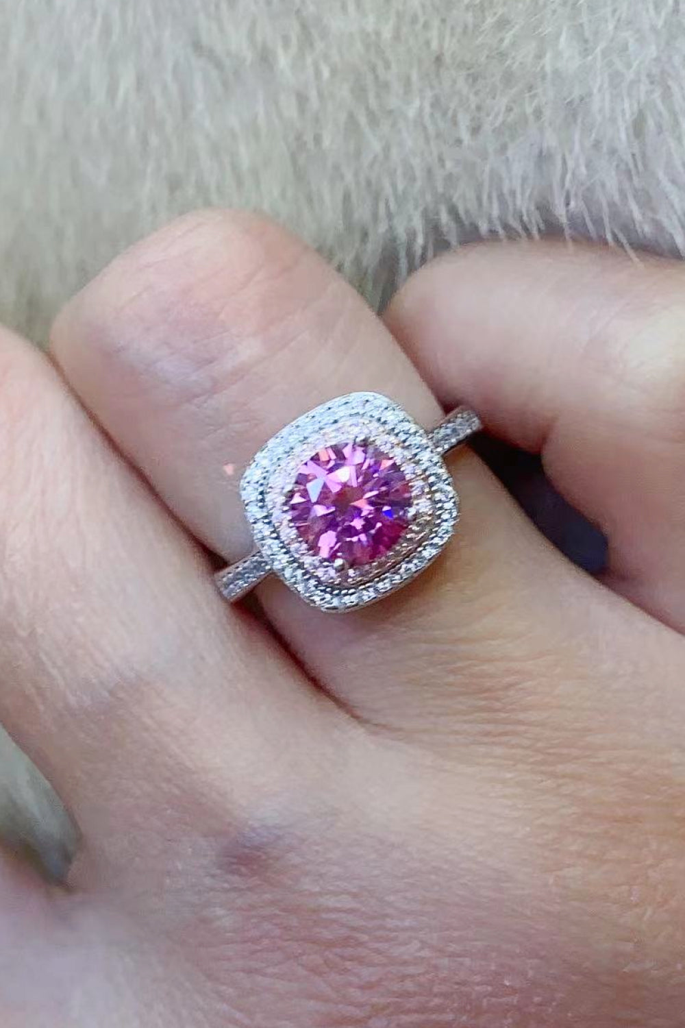 1 Carat Moissanite Two-Tone Ring - SHIRLYN.CO