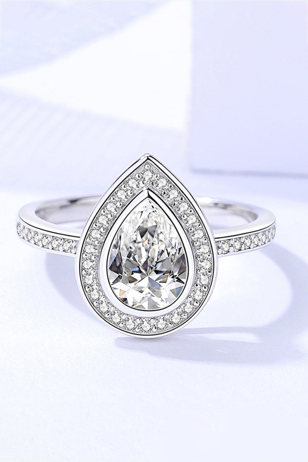 925 Sterling Silver Teardrop Moissanite Ring - SHIRLYN.CO