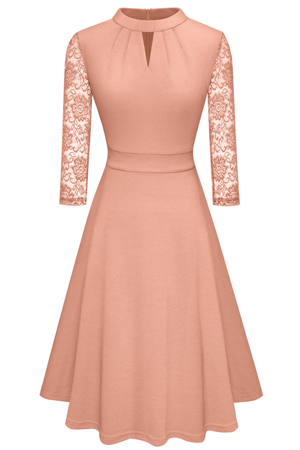 Editor's Choice: Shirlyn's Elegance Enhanced: Cutout Three-Quarter Sleeve Dress with Round Neck