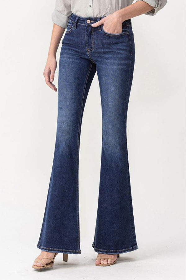 Lovervet Full Size Joanna Midrise Flare Jeans - SHIRLYN.CO