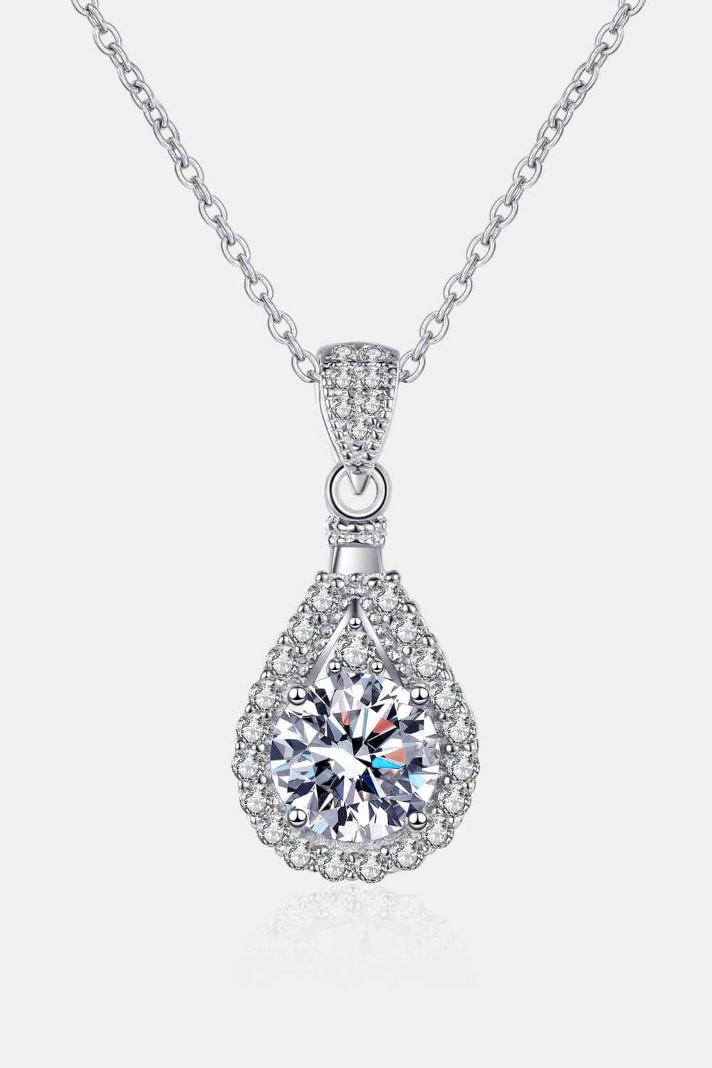 1 Carat Moissanite Teardrop Pendant Chain Necklace - SHIRLYN.CO