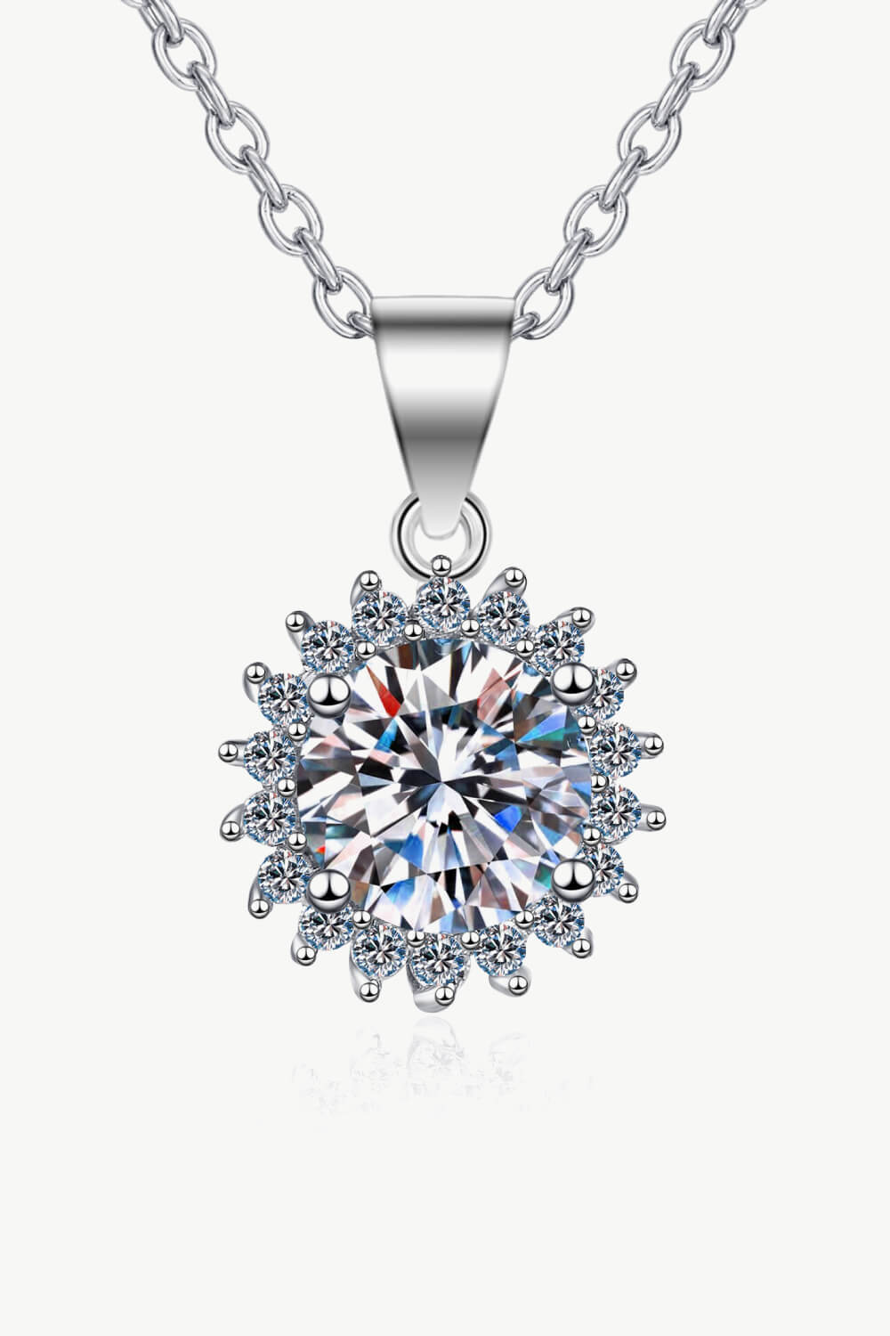 925 Sterling Silver Moissanite Pendant Necklace - SHIRLYN.CO