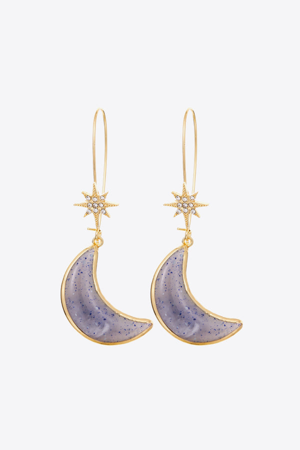 Resin Moon Drop Earrings - SHIRLYN.CO
