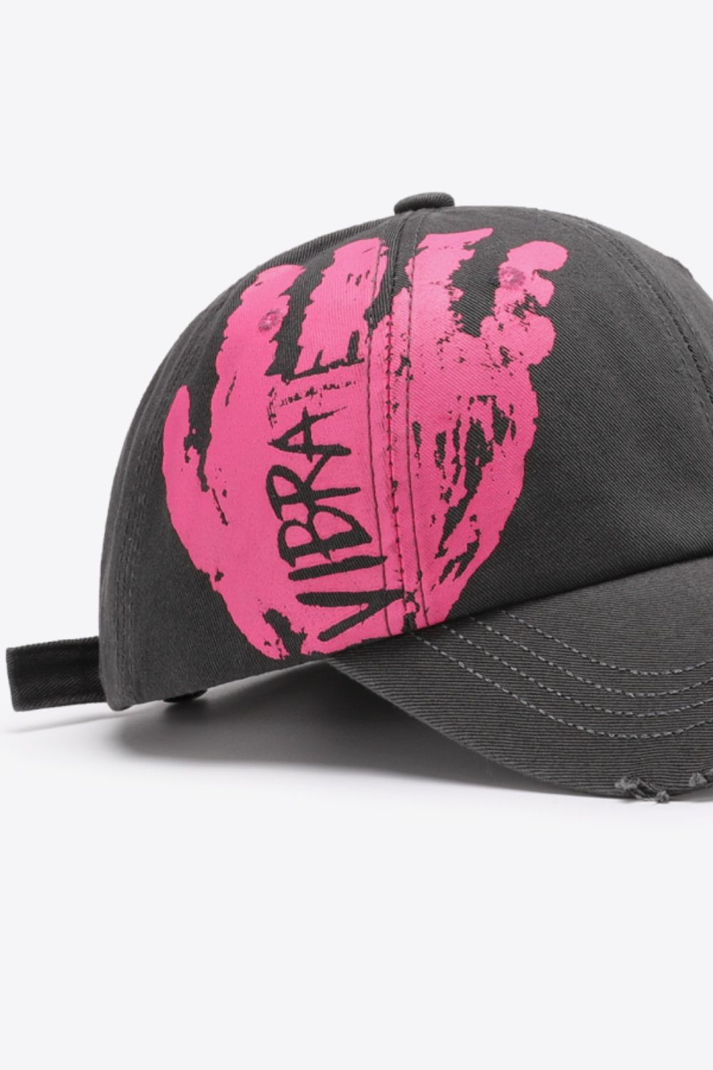VIBRA Graphic Distressed Adjustable Baseball Cap - SHIRLYN.CO