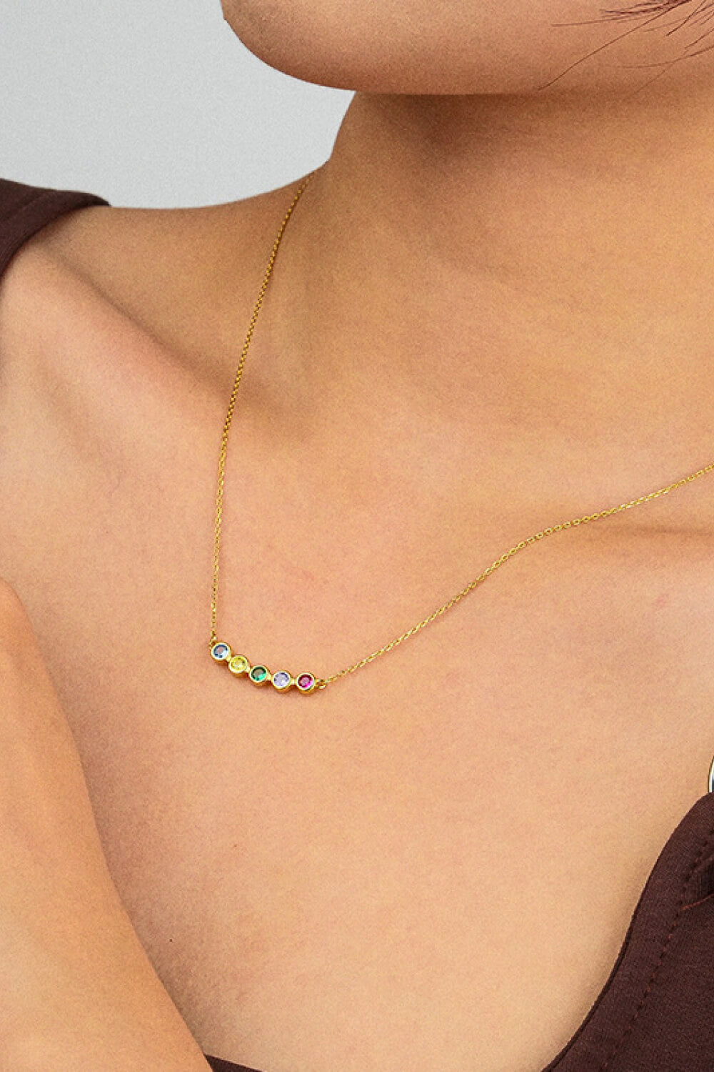 925 Sterling Silver Rainbow Cubic Zirconia Necklace - SHIRLYN.CO