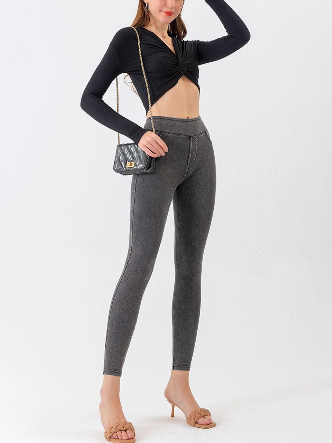 High Waist Cropped Active Leggings