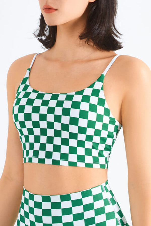 Breathable Checkered Sports Bra - SHIRLYN.CO