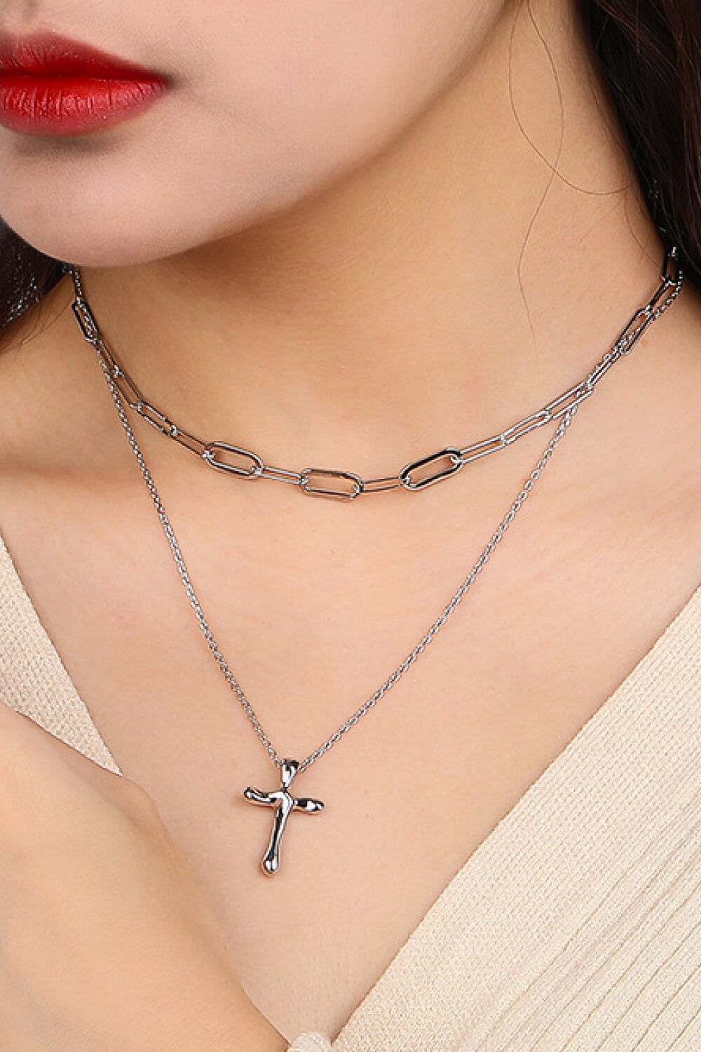 Cross Pendant 925 Sterling Silver Necklace - SHIRLYN.CO