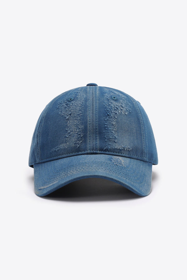 Distressed Adjustable Baseball Cap - SHIRLYN.CO