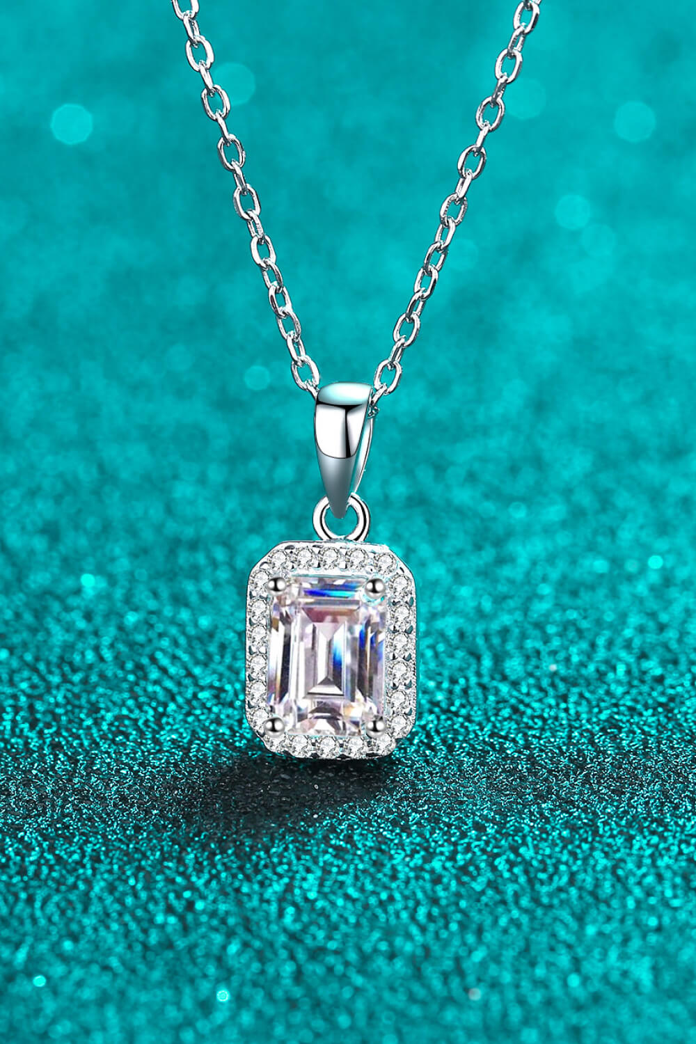 Square Moissanite Pendant Chain Necklace - SHIRLYN.CO