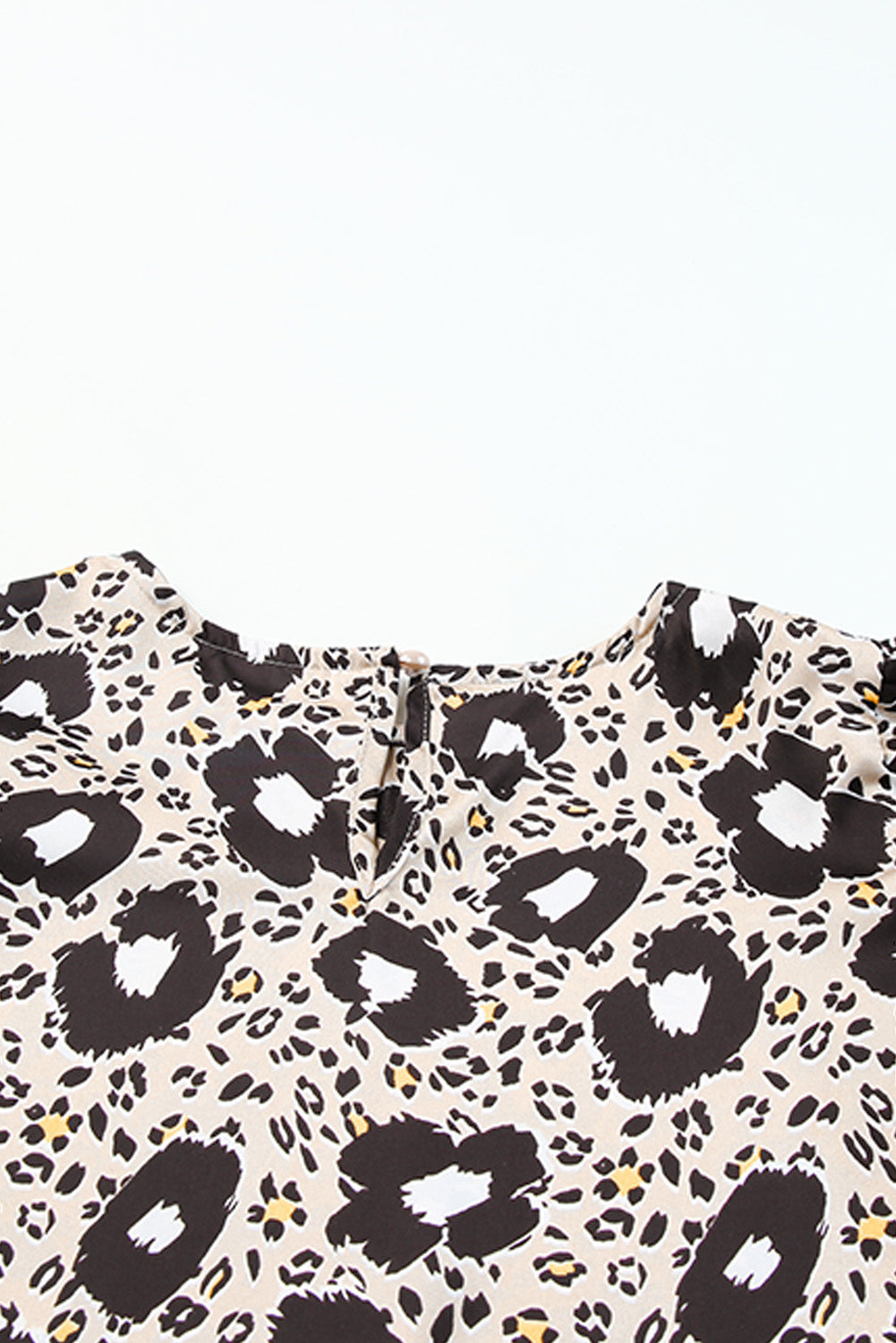 Animal Print Puff Sleeve Round Neck Blouse - SHIRLYN.CO