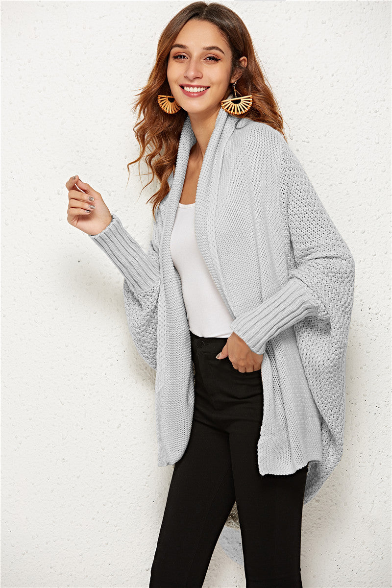 Open Front Dolman Sleeve Longline Cardigan - SHIRLYN.CO