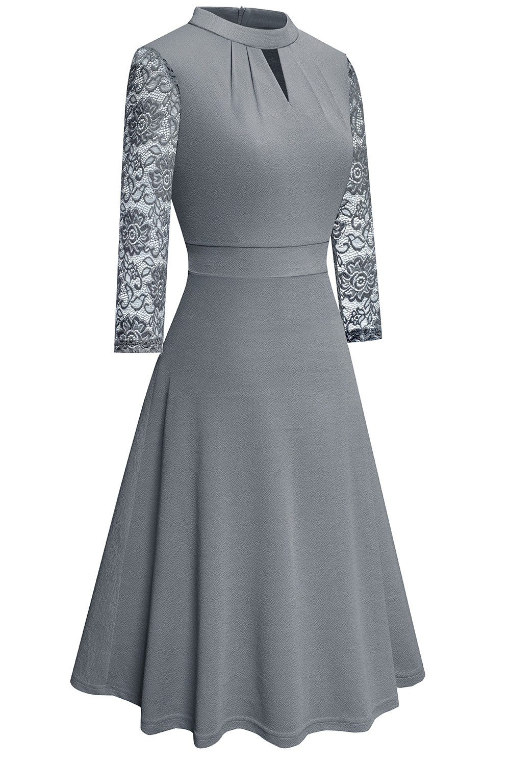 Editor's Choice: Shirlyn's Elegance Enhanced: Cutout Three-Quarter Sleeve Dress with Round Neck