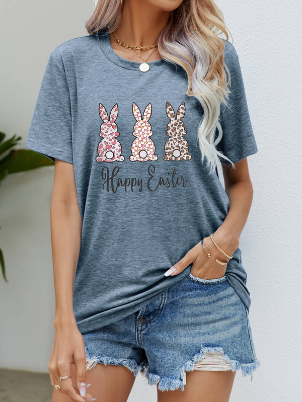 HAPPY EASTER Graphic Short Sleeve Tee - SHIRLYN.CO